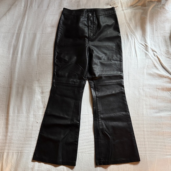 Free People Sasha Vegan Leather Kick Flare Pants NWT - Picture 2 of 8